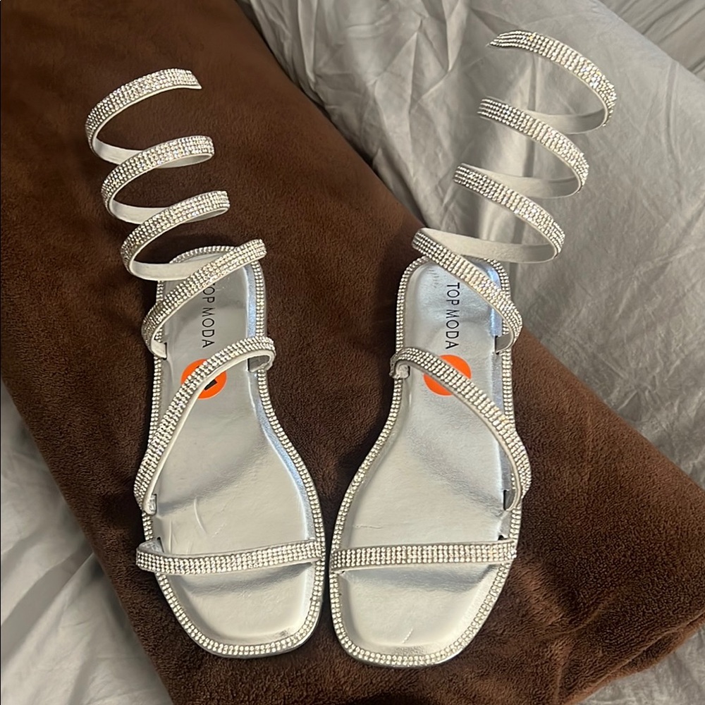 Top Moda Silver Strappy Sandals